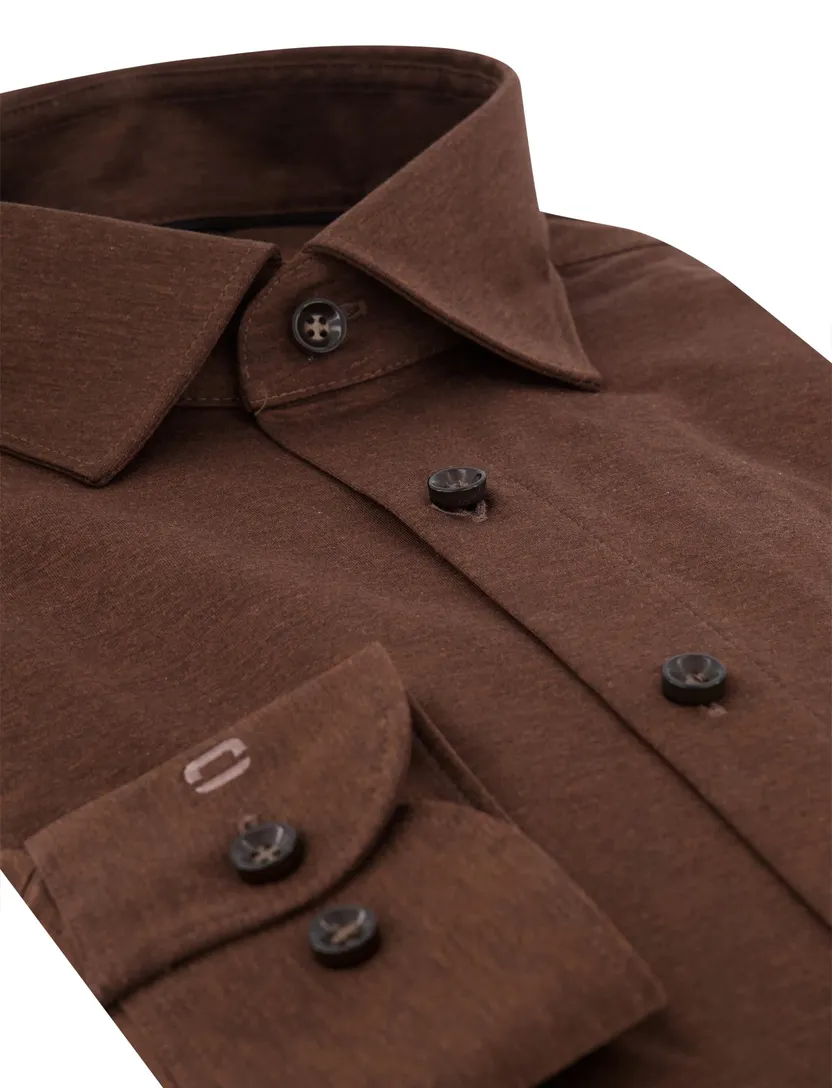 Overhemd Olymp bruin casual
