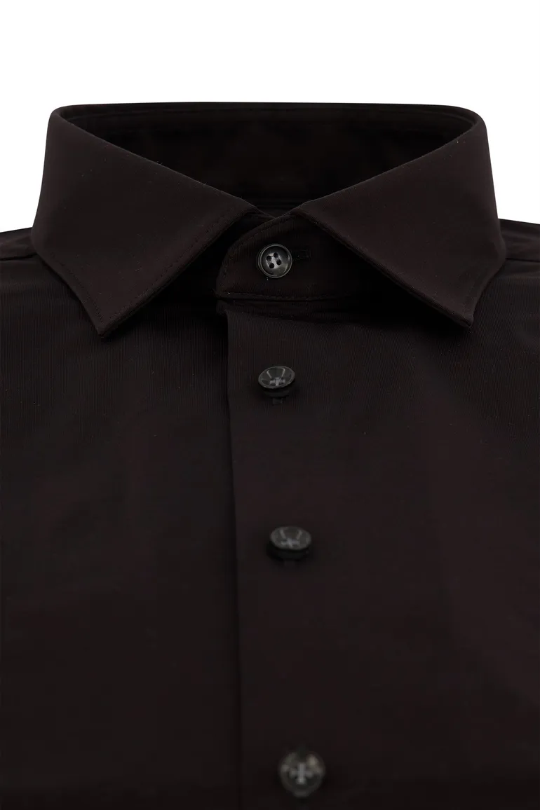 Olymp overhemd extra slim fit effen zwart katoen