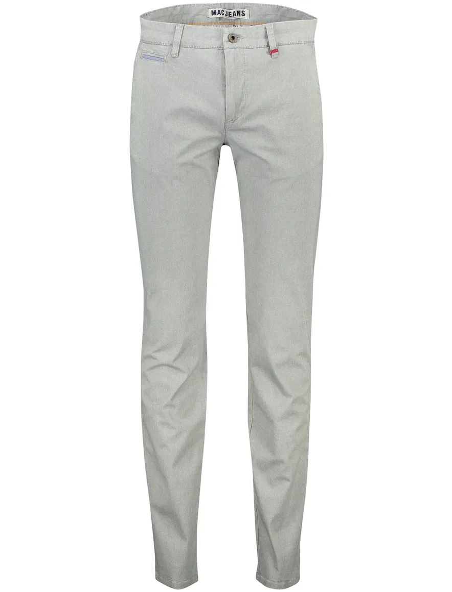Katoenen Mac chino grijs effen denim