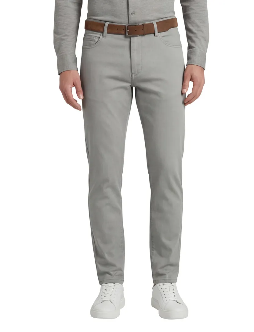 Denim Mac katoenen chino grijs effen