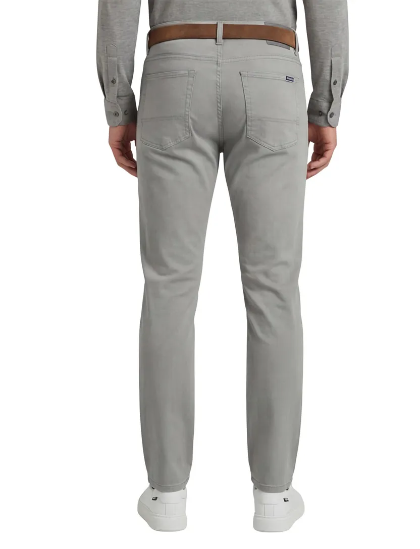 Denim Mac katoenen chino grijs effen