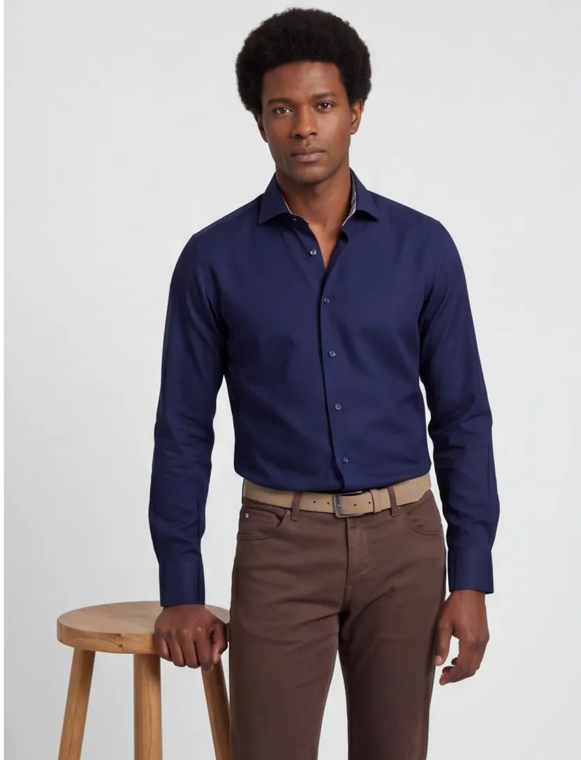 Navy Olymp business overhemd extra slim fit katoen
