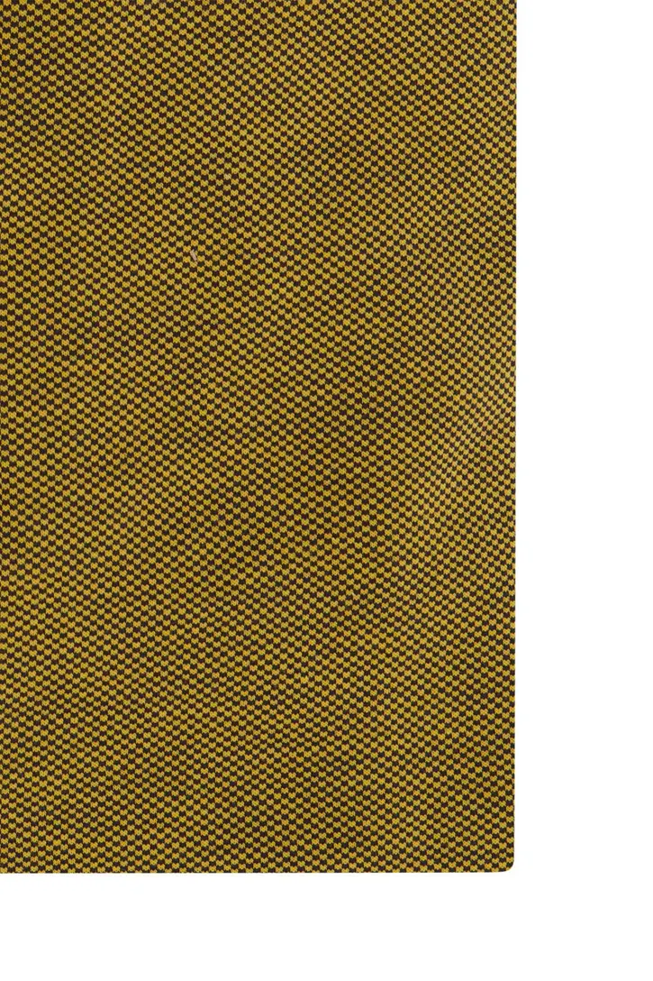 Olymp 24 seven business overhemd Level Five geel geprint katoen extra slim fit