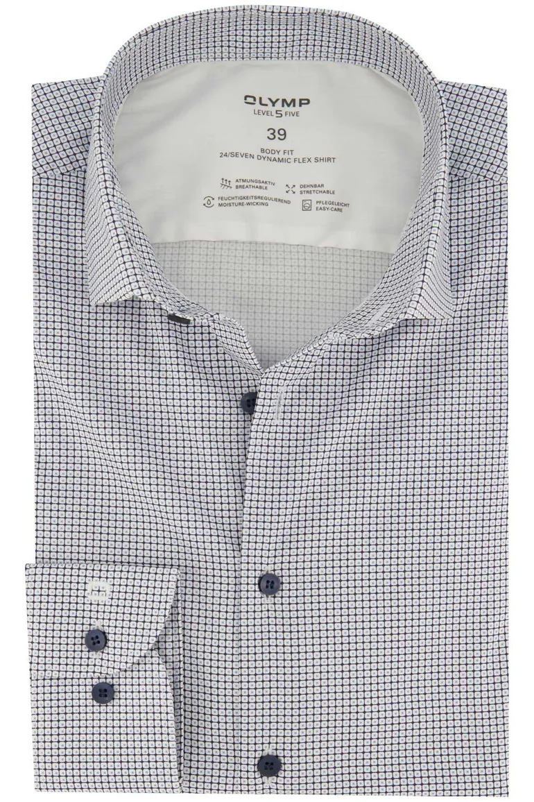 business overhemd Olymp Level Five wit geprint extra slim fit