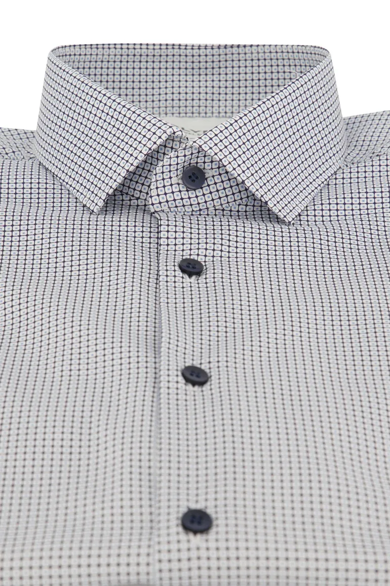 business overhemd Olymp Level Five wit geprint extra slim fit