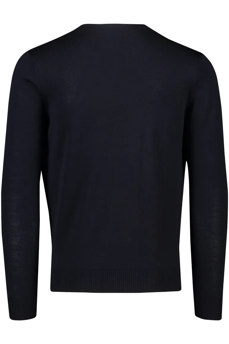 Maerz vest donkerblauw knopen effen wol