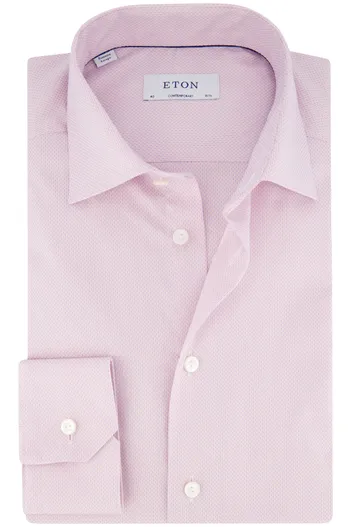 Eton Eton business overhemd Comtemporary Fit roze katoen wide spread