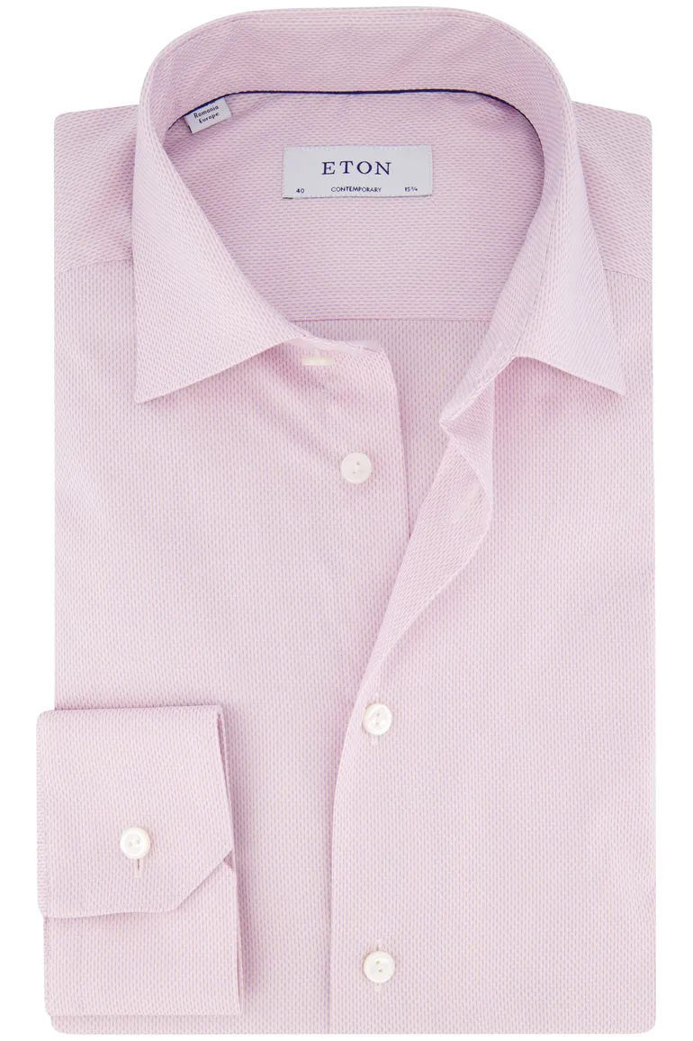 Eton Contemporary business overhemd roze effen katoen