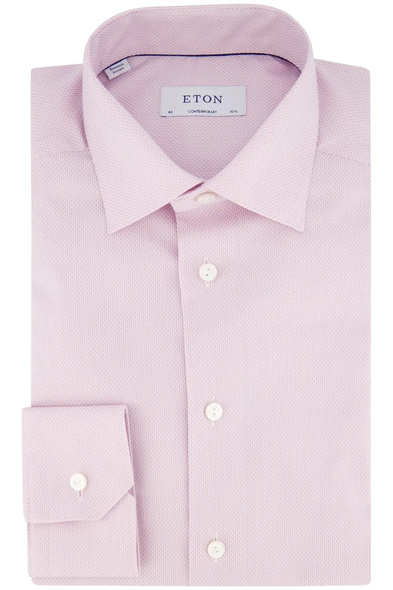 Eton Contemporary business overhemd roze effen katoen