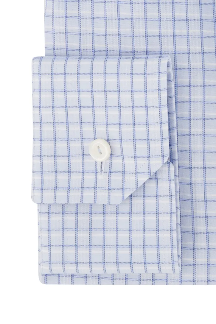Classic Eton overhemd blauw geruit