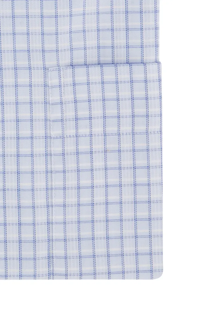 Classic Eton overhemd blauw geruit