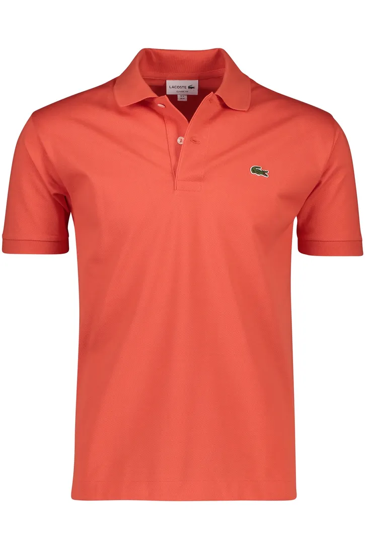 Lacoste polo oranje effen katoen Classic Fit