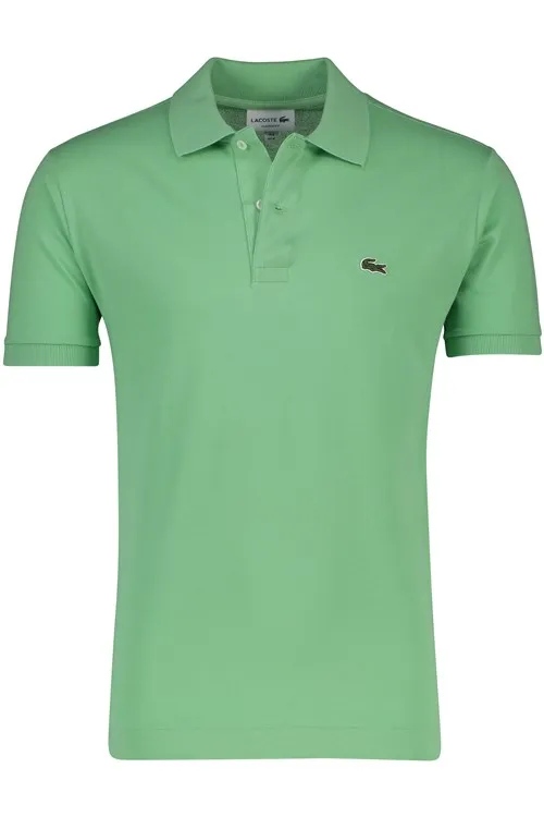 Lacoste poloshirt 3 knoops normale fit groen effen katoen