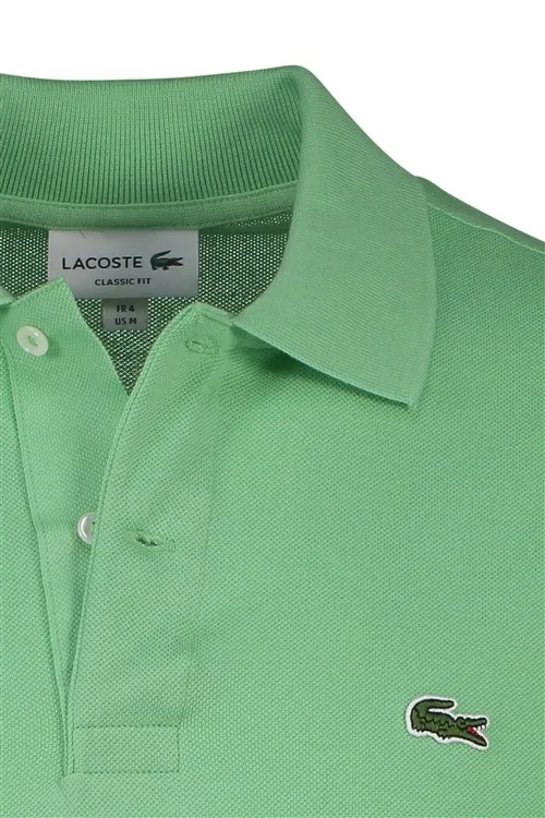 Lacoste poloshirt 3 knoops normale fit groen effen katoen