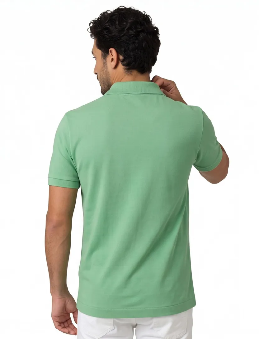 Lacoste poloshirt 3 knoops normale fit groen effen katoen