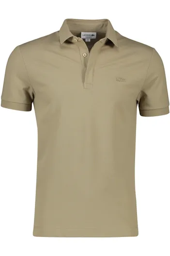 Lacoste Lacoste polo normale fit beige effen met logo