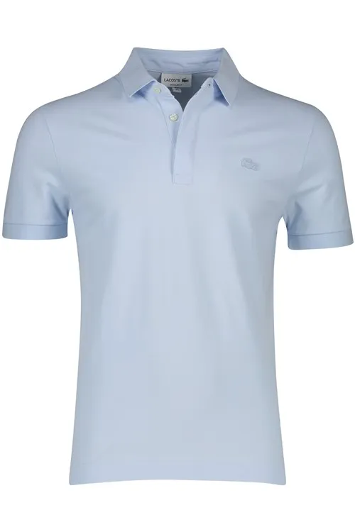 Lacoste polo korte mouw lichtblauw katoen 2-knoops