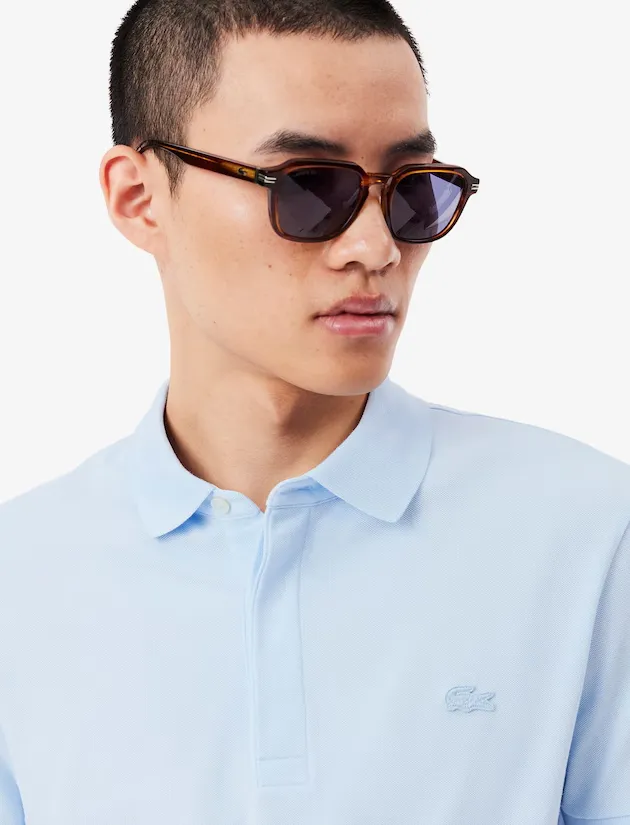 Lacoste polo korte mouw lichtblauw katoen 2-knoops