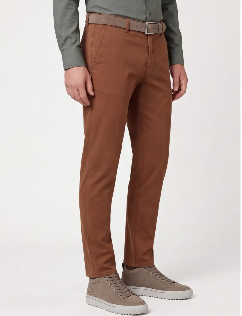 Meyer Rio katoenen broek bruin effen