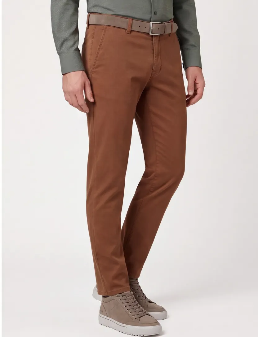 Meyer Rio katoenen broek bruin effen
