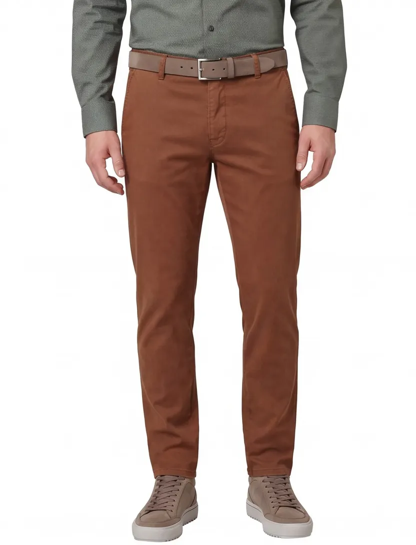 Meyer Rio katoenen broek bruin effen