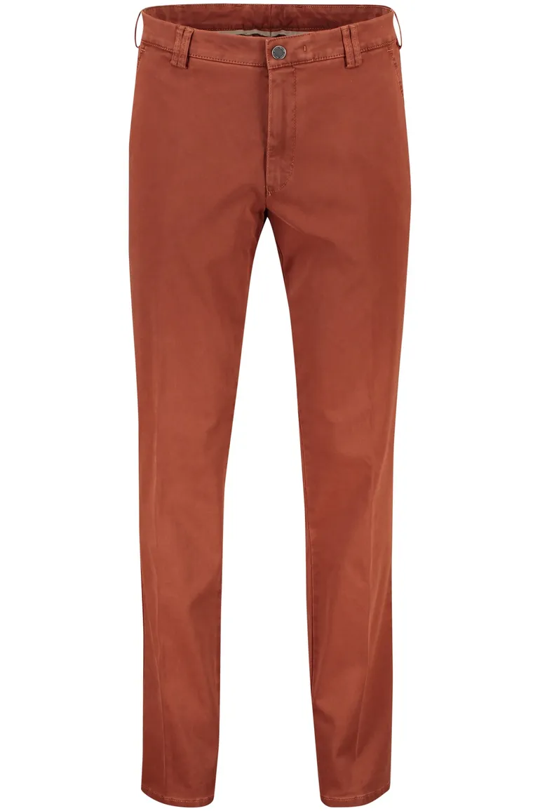 katoenen broek Meyer oranje effen