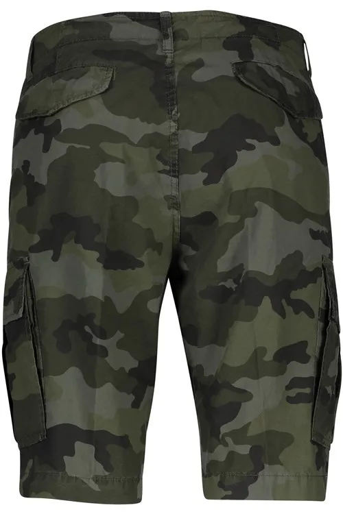 Aeronautica Militare korte broek donkergroene legerprint katoen Comfort Fit
