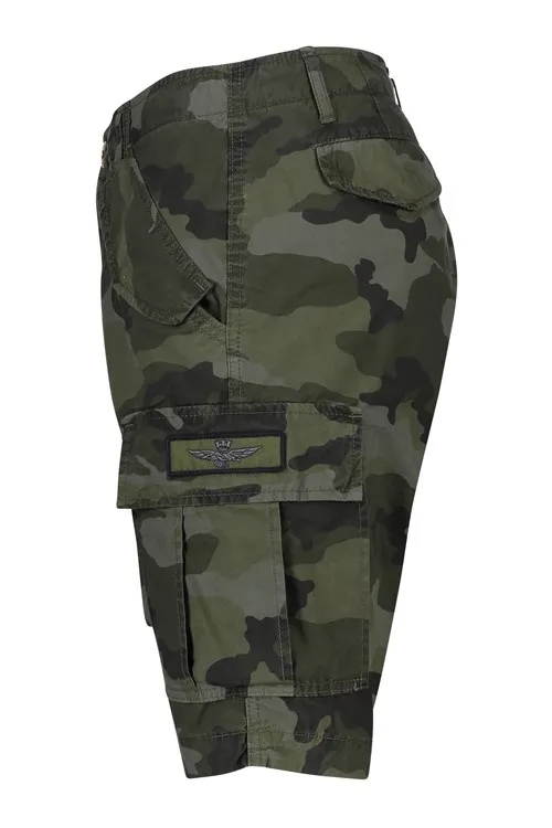 Aeronautica Militare korte broek donkergroen geprint