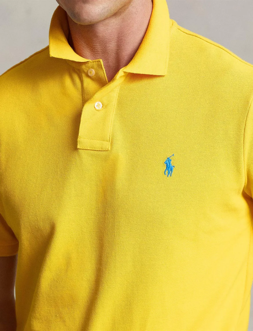 Polo Ralph Lauren polo slim fit effe geel katoen