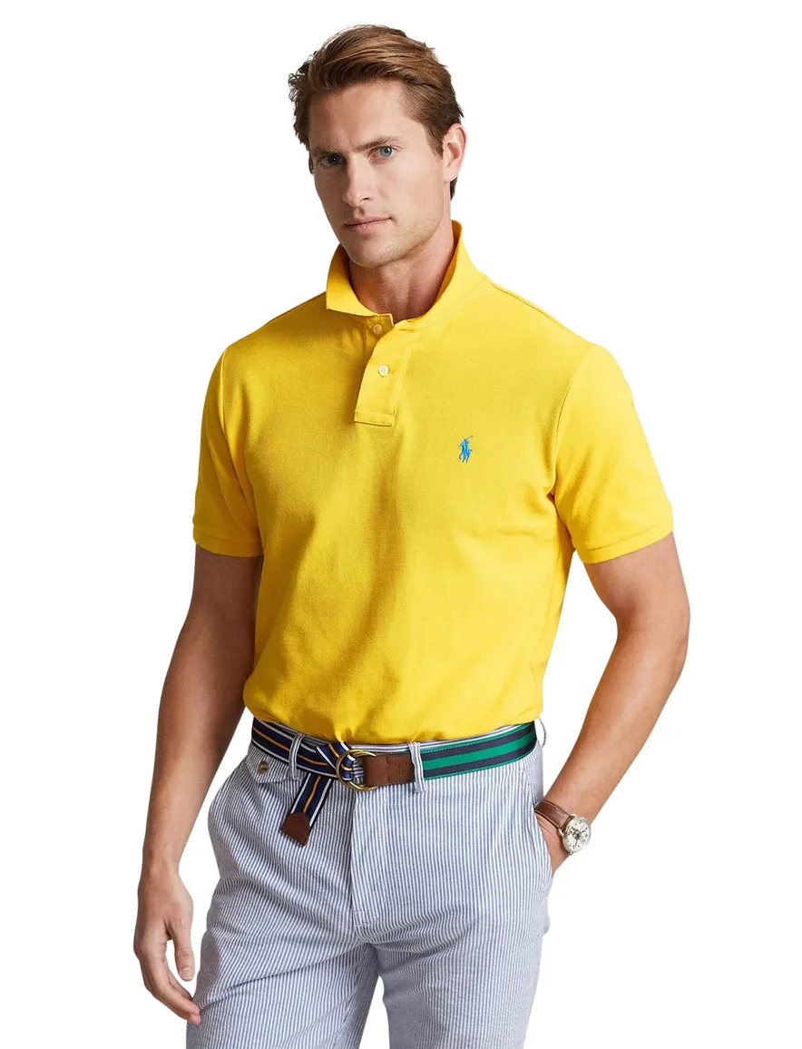 Polo Ralph Lauren polo slim fit effe geel katoen