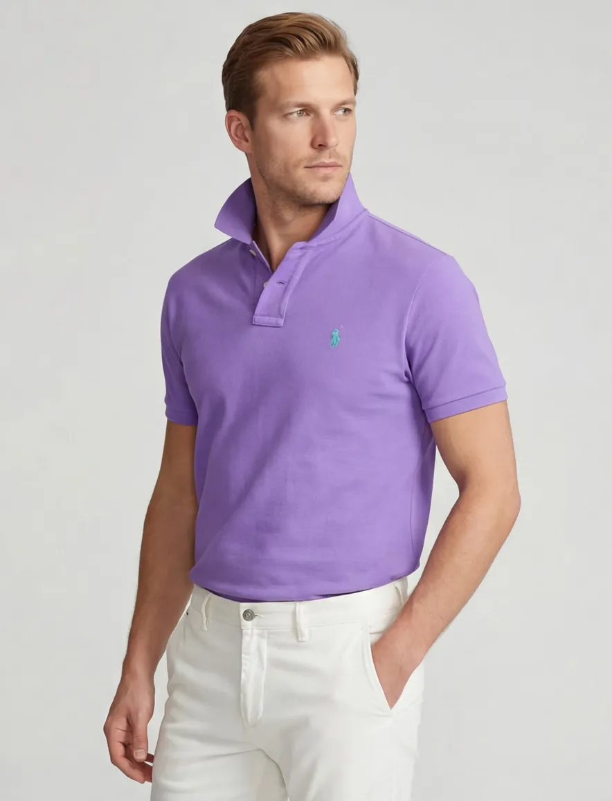 polo Polo Ralph Lauren Slim Fit paars effen katoen slim fit