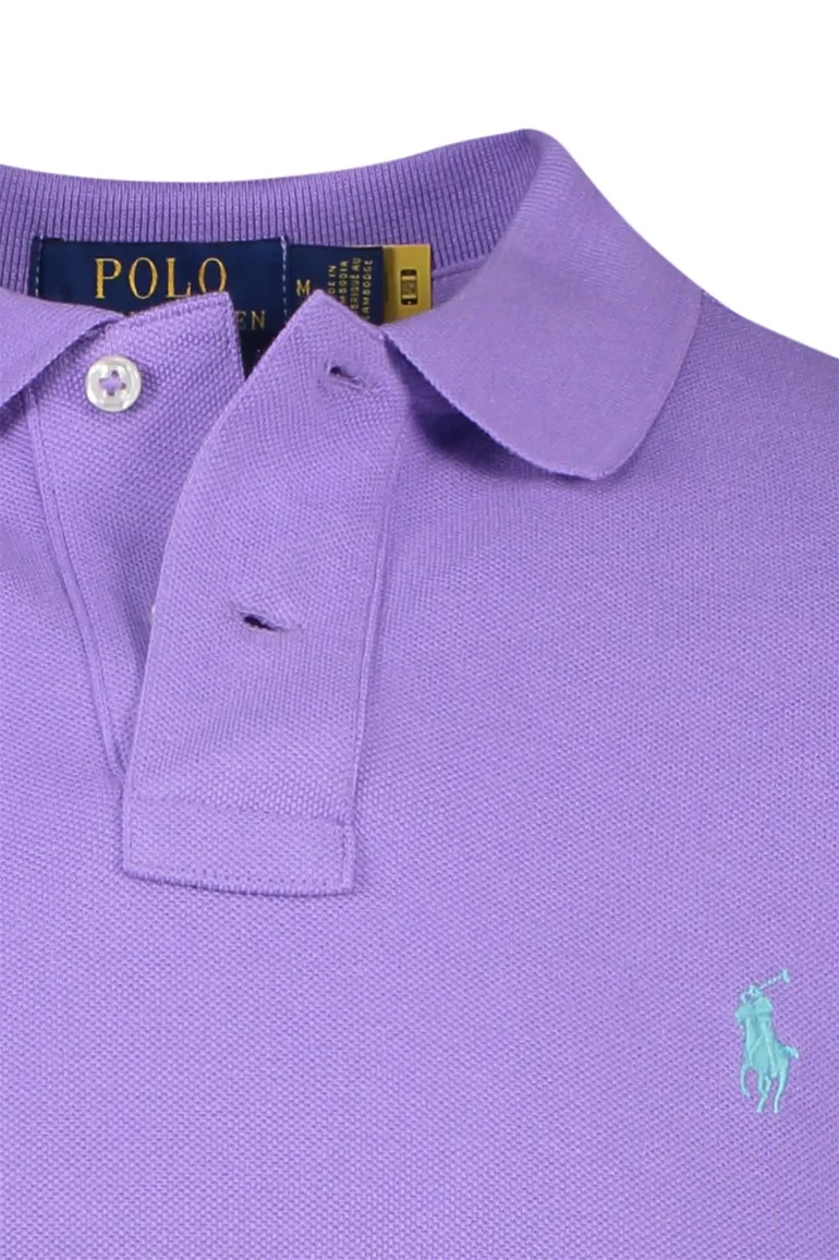 Polo Ralph Lauren polo Slim Fit lila effen katoen