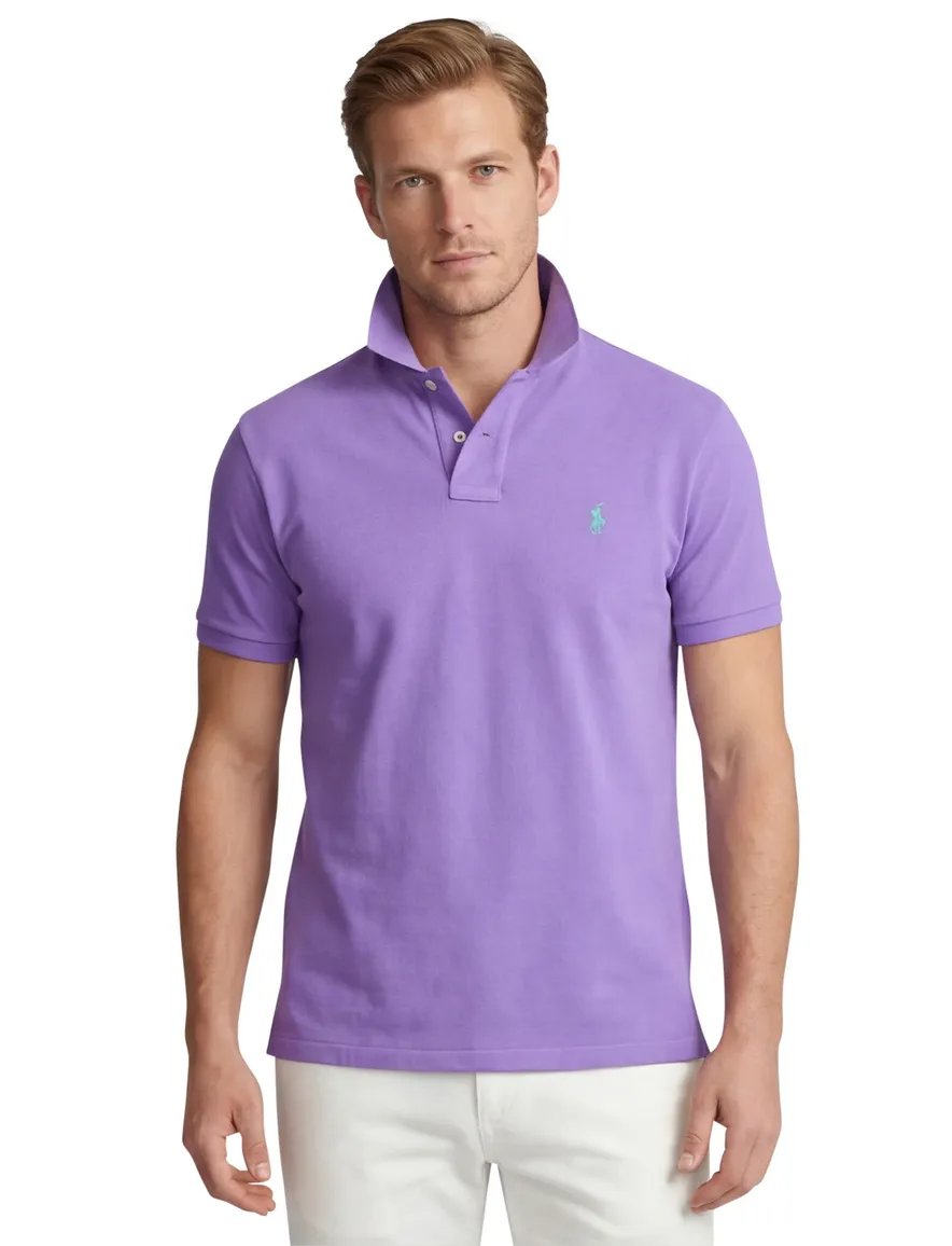 polo Polo Ralph Lauren Slim Fit paars effen katoen slim fit