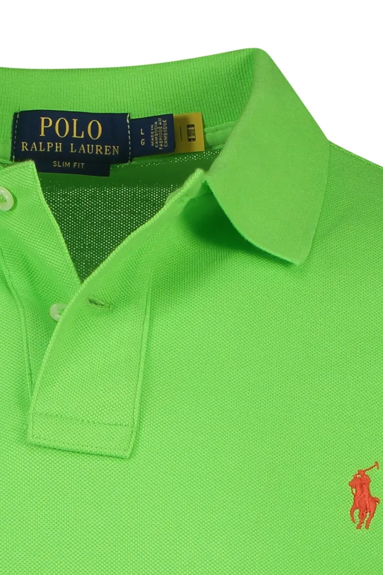 Polo Ralph Lauren polo Slim Fit slim fit gifgroen effen katoen