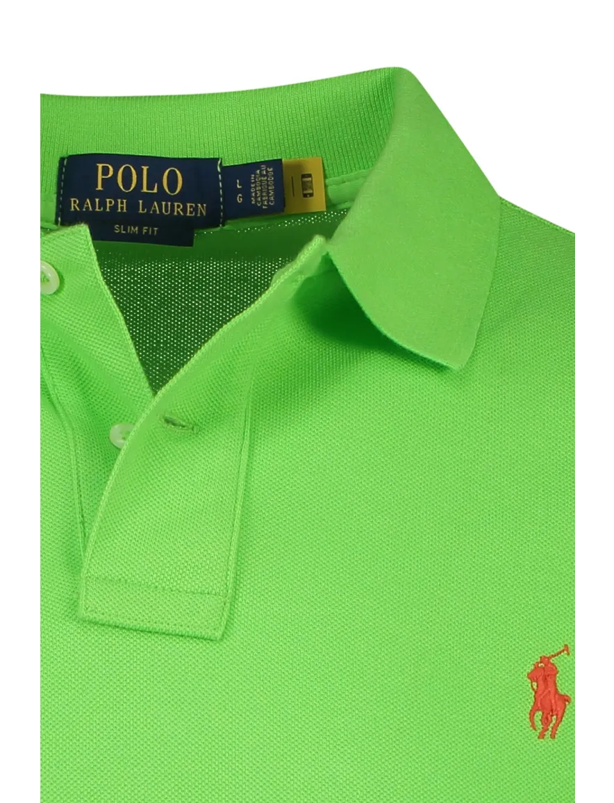 Polo Ralph Lauren polo Slim Fit slim fit gifgroen effen katoen