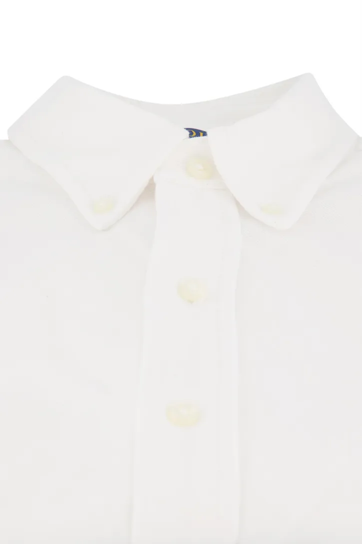 Polo Ralph Lauren casual overhemd korte mouwen wit effen katoen normale fit