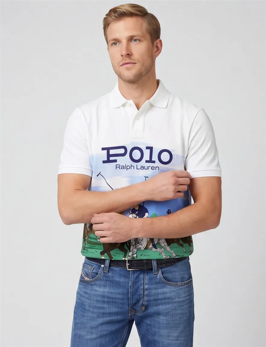 Polo Ralph Lauren polo normale fit wit uni katoen