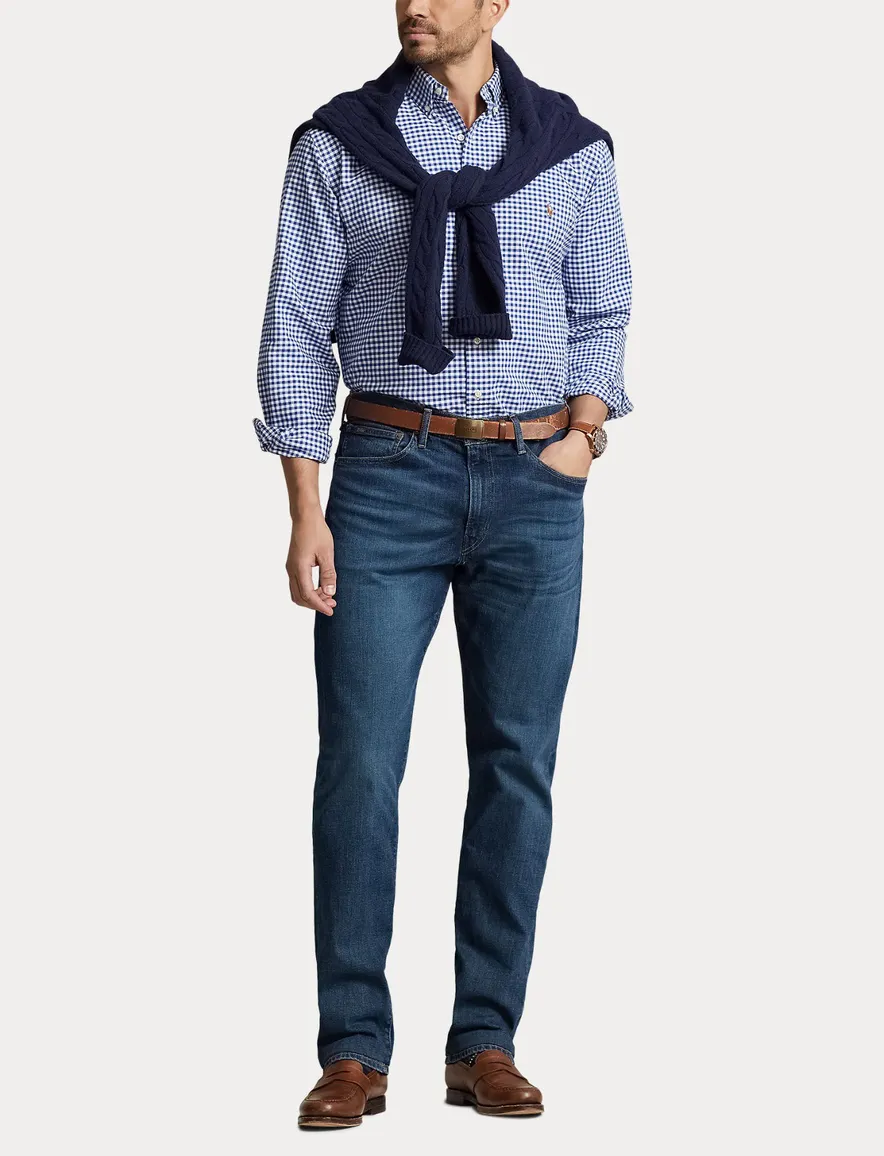 Polo Ralph Lauren Big & Tall overhemd blauw/ wit geruit button-down