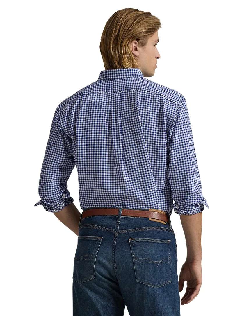 Polo Ralph Lauren Big & Tall overhemd normale fit blauw geruit katoen met logo