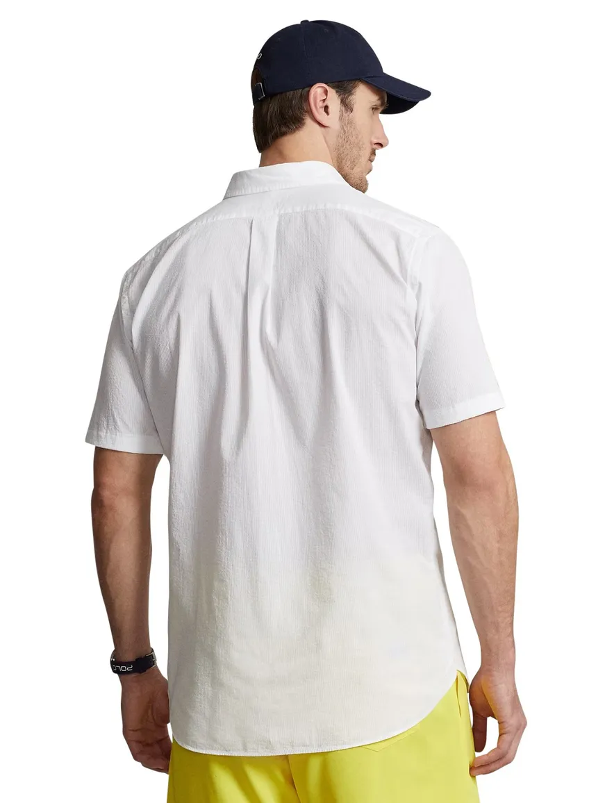 Polo Ralph Lauren Big & Tall overhemd korte mouw effen wit met logo