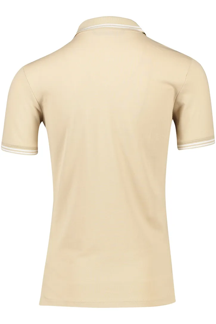 Airforce polo slim fit double stripe beige effen katoen