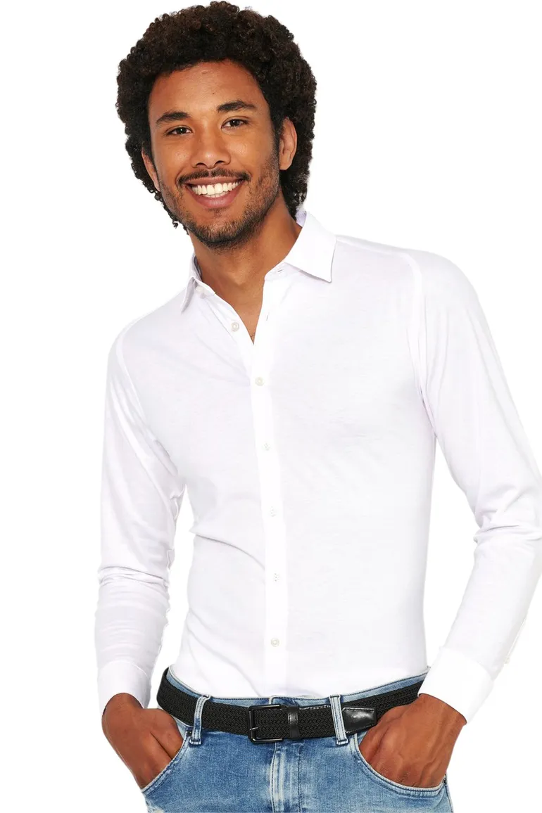 Desoto business overhemd wit slim fit effen katoen