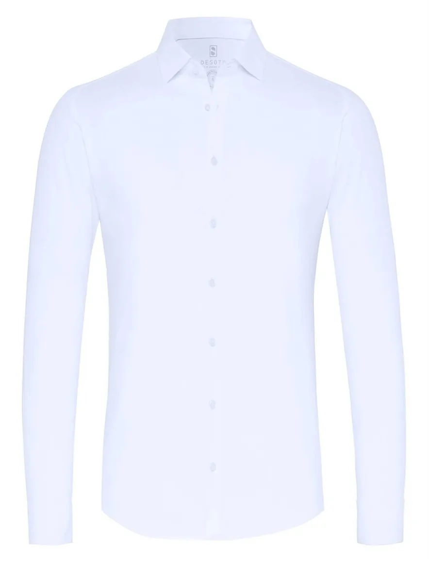 business overhemd Desoto lichtblauw effen katoen slim fit