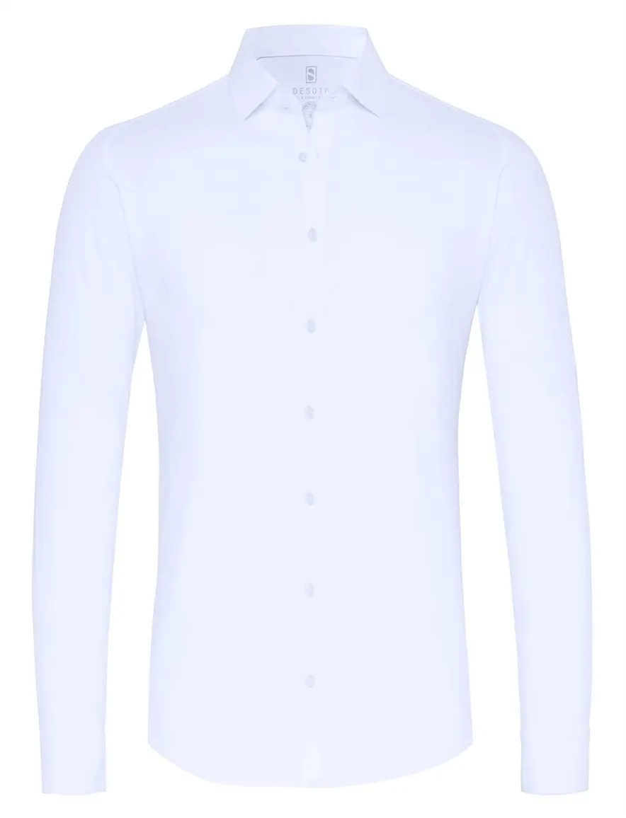 Lichtblauw Desoto business overhemd slim fit effen katoen