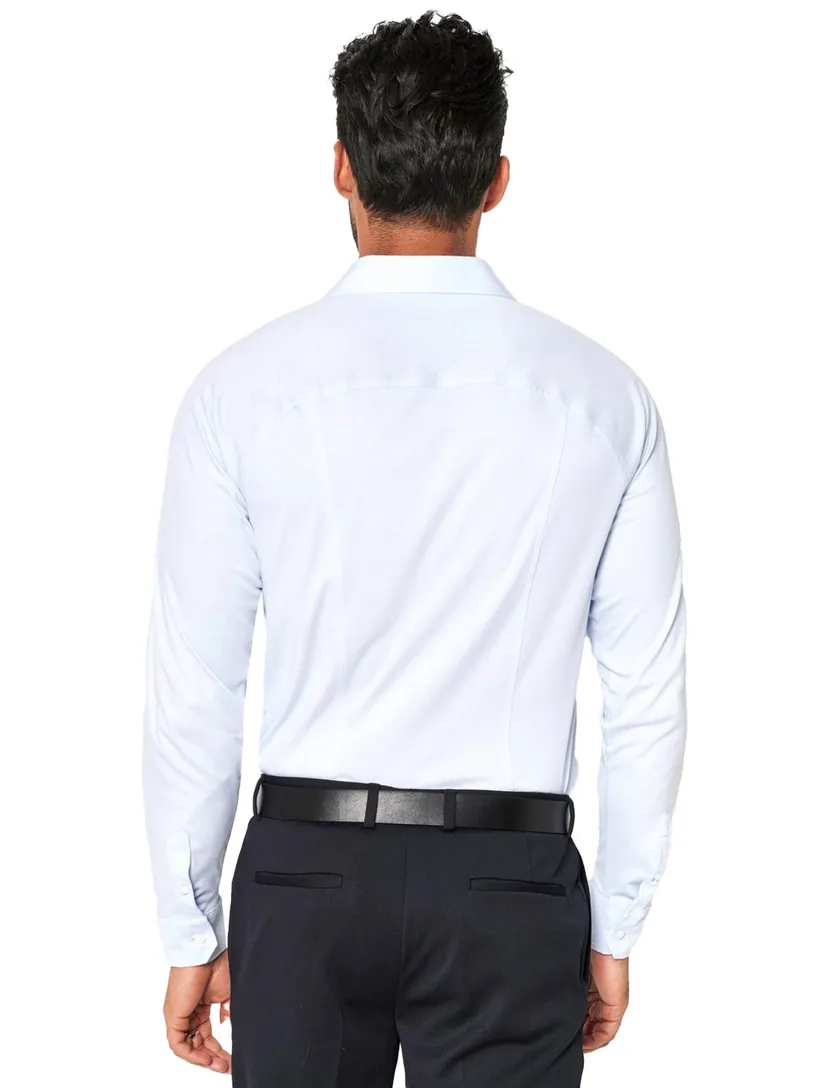 Desoto overhemd business lichtblauw effen katoen slim fit