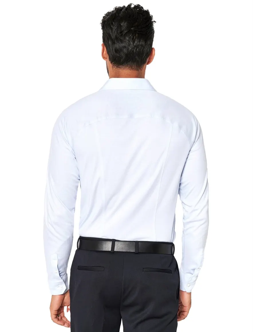 Lichtblauw Desoto business overhemd slim fit effen katoen