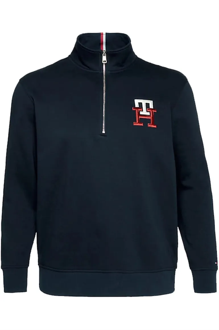 Tommy Hilfiger trui met rits donkerblauw Big & Tall
