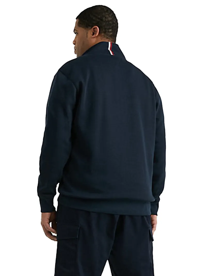 Tommy Hilfiger trui wijde fit met rits donkerblauw Big & Tall