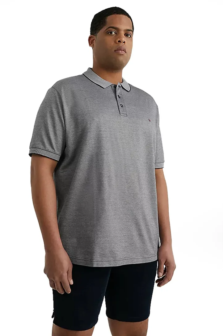 Tommy Hilfiger polo grijs wijde fit katoen