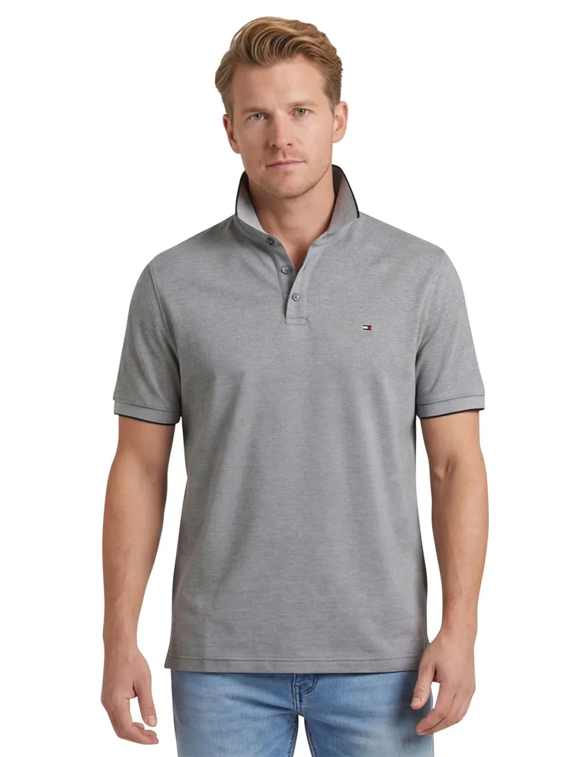 Tommy Hilfiger polo grijs wijde fit katoen